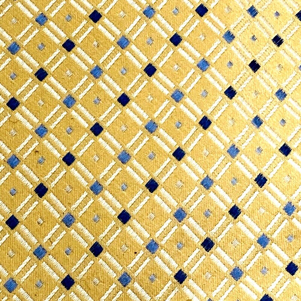 Pierre Cardin 2 Ties Vintage Y2K Blue Gold Geometric Plaid Dot Abstract Preppy - Picture 4 of 11
